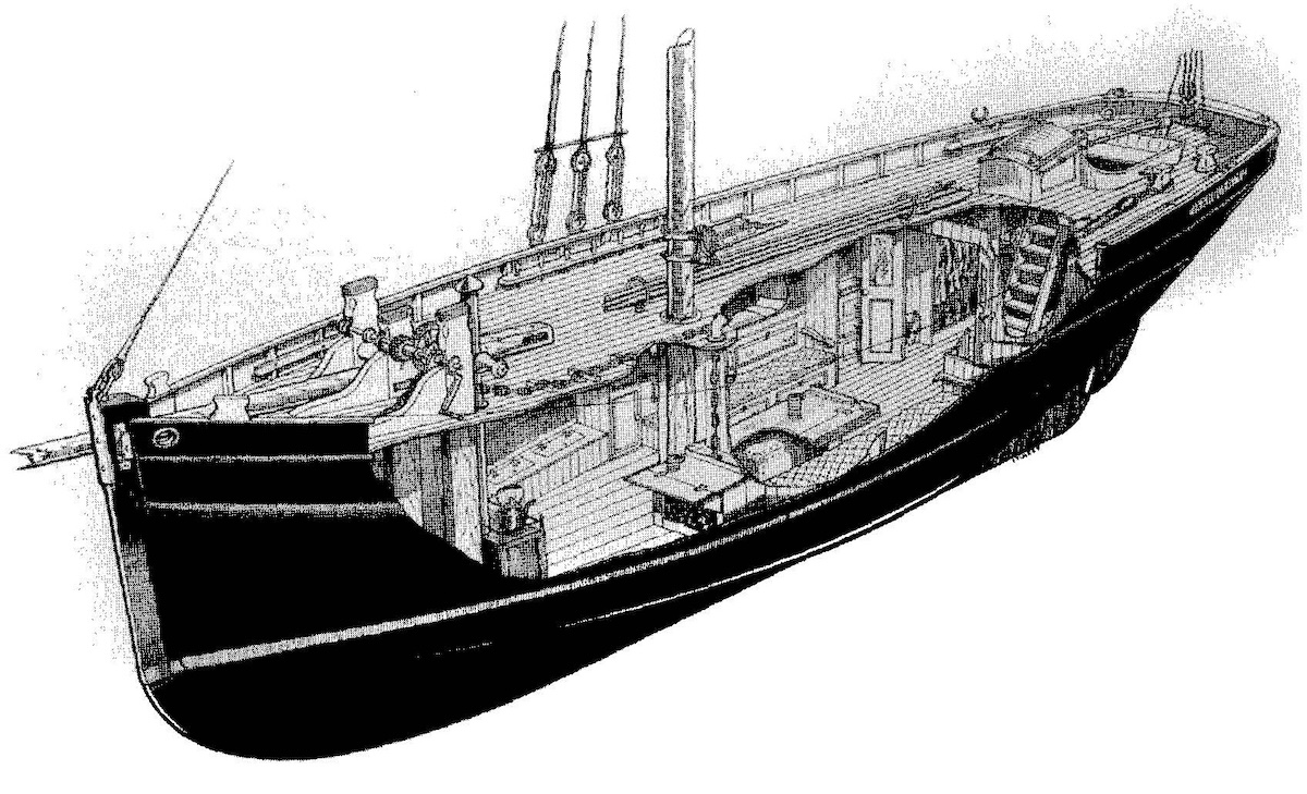 Blick in einen Lotsenkutter des Bristolkanals