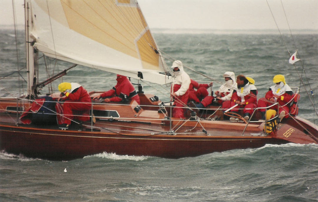 Mahagonirenner nach IOR Klasse 3. &bdquo;Esta&ldquo; beim Regattasegeln auf der Nordsee