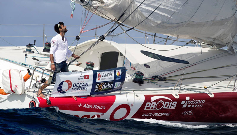Der Schweizer Alan Roura auf seiner IMOCA La Fabrique