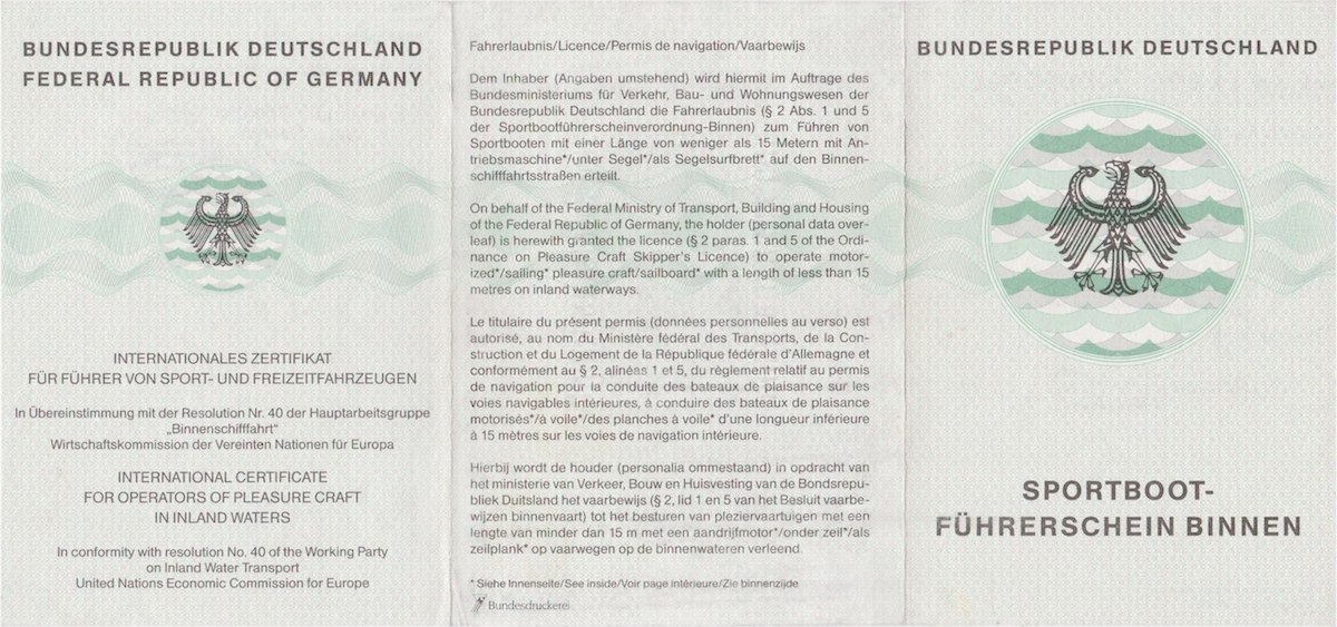 So sah der Sportbootf&uuml;hrerschein Binnen fr&uuml;her aus