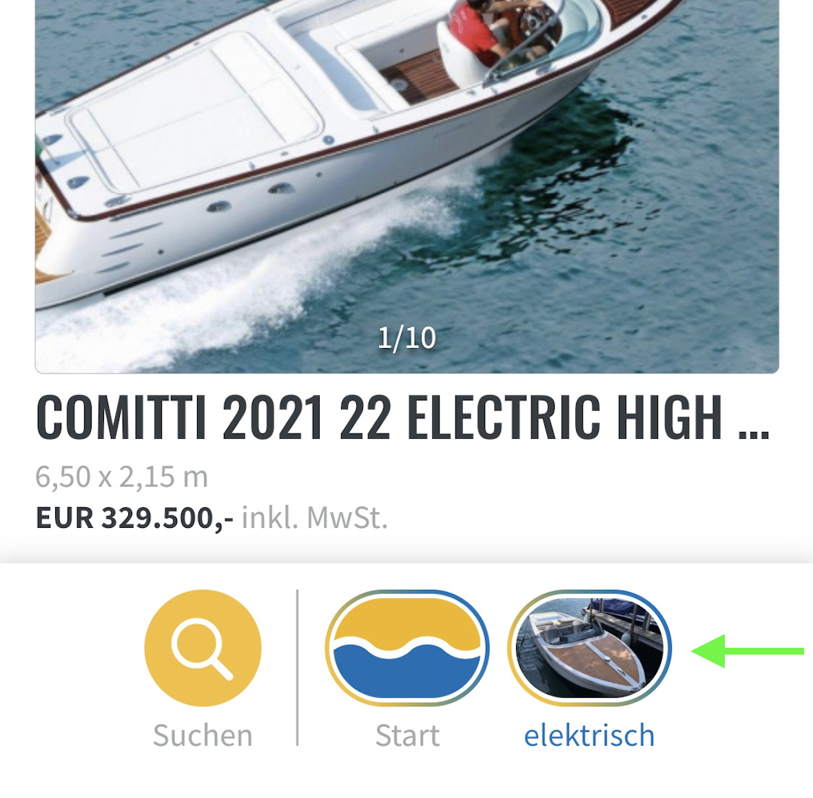 Die abgespeicherte Suche kann jederzeit mittel eines Klicks aufgerufen werden.