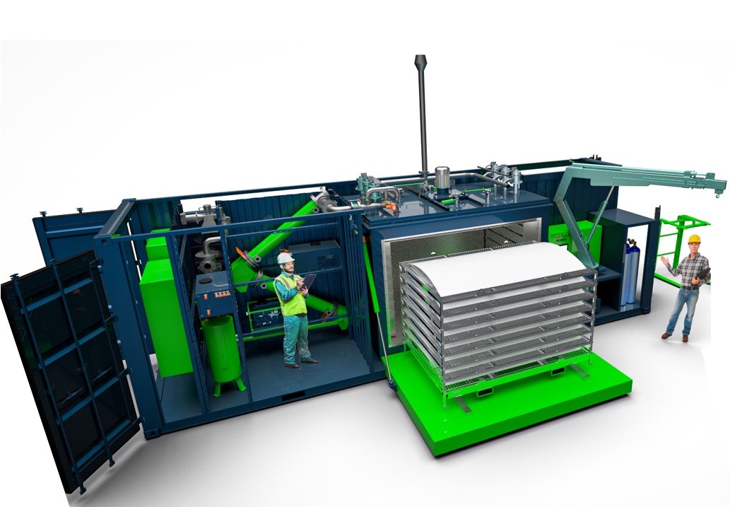 Der Thermo-Ofen von Composite Recycling im Container &copy; composite recycling