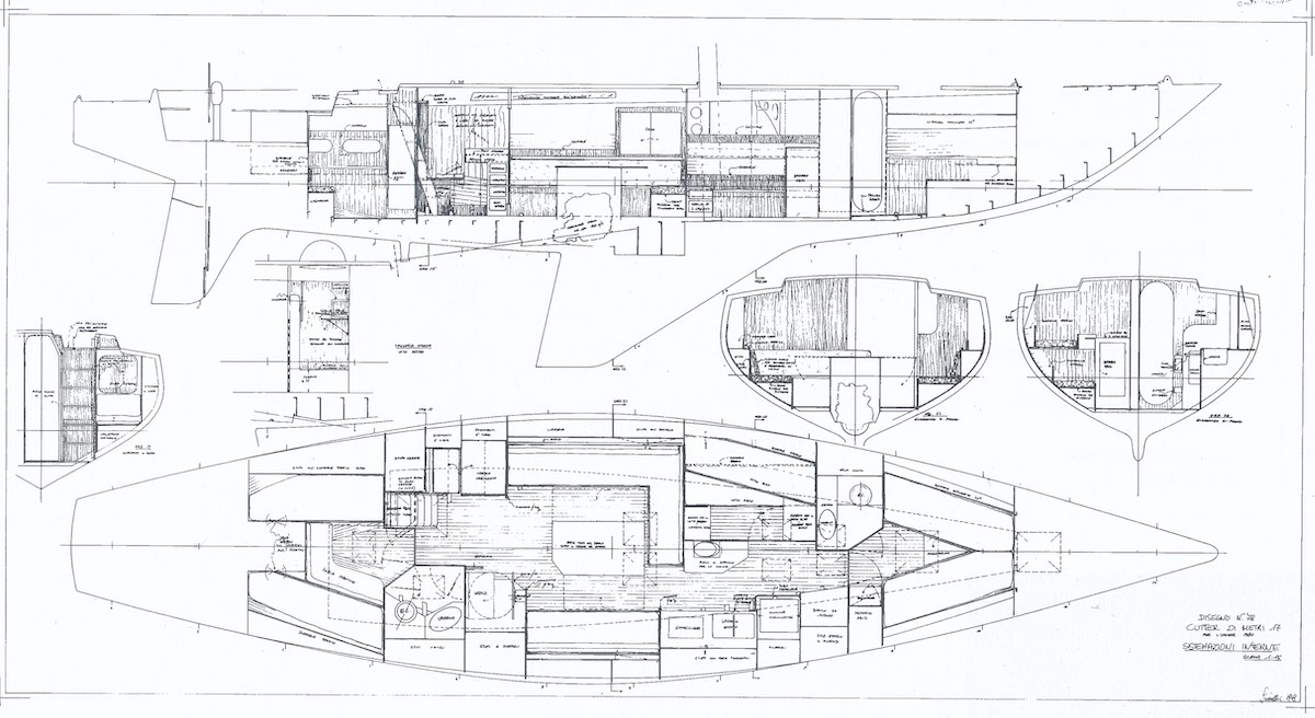 17 m Slup &bdquo;Chica Boba II&ldquo; von 1978 mit Motor &uuml;ber dem Flossenkiel und skeggef&uuml;hrtem Ruder