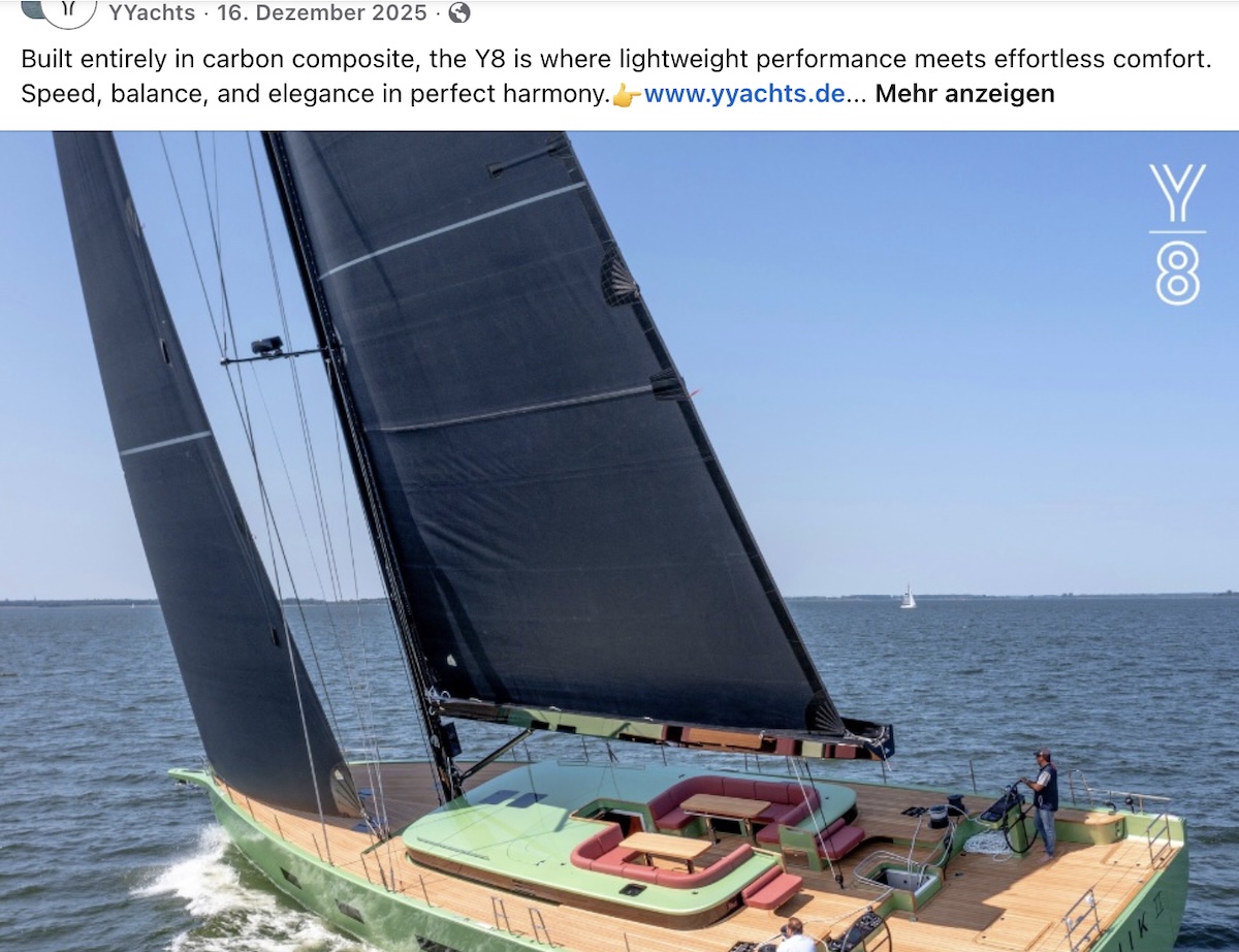 Die Y8 ist ein karbonverst&auml;rktes Boot in heute &uuml;blicher Sandwichbauweise