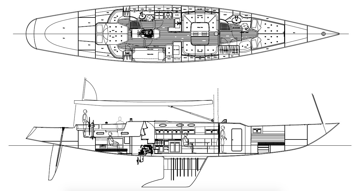 Schlanke Linie, L-Kiel und S&auml;belruder. Die Swede 68 wird gut segeln