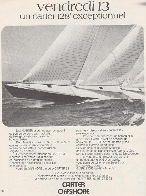 Carter entwarf und lieferte Yachten von 33 bis 128 Fuss